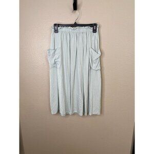 ASOS Design Womens Light Blue Midi Skirt Size US 2 Elastic Waist Pockets Casual